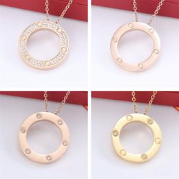 New men's and women's pendant diamond necklaces fashion designer stainless steel necklaces for couples as gifts luxury j294K