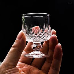 Wine Glasses 45MLx6PCS Relief Champagne Glass Diamond Butterfly White Cognac Wholesale European Red Bubble Glass.