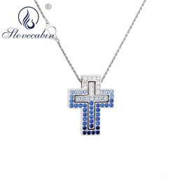 Pendant Necklaces Slovecabin 925 Sterling Silver Cross Letter D Move Chain For Women Men Belle Epoque Fine Jewlery Making 231009