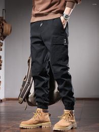 Men's Pants Fashion Tactical Cargo Men Black Sport Joggers Casual Streetwear Cotton Elastic Waist Baggy Trousers