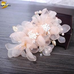 Hair Clips Super Fairy Flower Hairpins And Pink/White Floral Headpieces For Bride Wedding Styling Jewelry Korean Fashion 2023