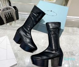 2023 boots Side zipper closure 29cm boot leg 70mm leathercovered heel