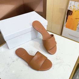 Butterfly Knot Design Flat Slippers Genuine Leather Solid Colour Summer Slides For Women 2023 Luxury Brand Designer Female Sandals Size 35-42 Fashion Beach Flip Flops