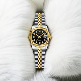 Wristwatches 2023 Luxury Women Watches Elegante Gold Wristwatch Calendar Luminous Business Lady Watch Casual 30m Waterproof Gift Moda Mujer