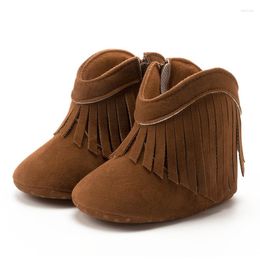 Boots Baby Girls Soft Sole Tasselled Zipped Non-slip First Walker Shoes Toddler For Fall Winter