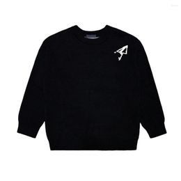 Men's Sweaters 2023 Autumn And Winter Cursive Paper Aeroplane Casual Sweater High-End Fashion Sportswear