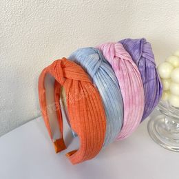 Women Girls Autumn Winter Knitting Tiedye Soft Knot Hairband Headband Adult Hair Accessories Headwear