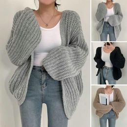 Women's Blouses Solid Colour Knitted Sweater Coat Fashionable Cosy Warm Batwing Cardigan For Women Loose Fit Long