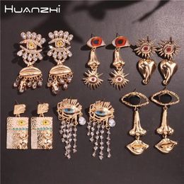 Charm HUANZHI Lips Nose s Earrings for Women Crystal Long Drop Tassel Pearl Vintage Ethnic Chunky Exaggerated Irregular Je 231009