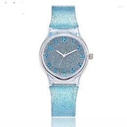 Wristwatches Transparent Glitter Plastic Watch Strap Dial Fashion Trend Men Relogio Feminino For Children Clock Girl