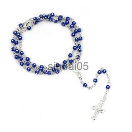 Pendant Necklaces Jesus Cross Rosary Necklace Vintage Cross Pendant Catholic Necklace Gifts Wholesale Zinc Alloy Accessories Jewellery 2021 Trend x1009