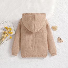 Jackets Kids Knitted Sweater Toddler Baby Boys Autumn Winter Shirt Jacket Long Sleeve Button Down Hoodie Coat Clothes Fall Outwear