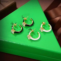 23ss designer Hoop earrings for women Ring shape Jewellery Enamel wrap ear pendants Including box Wedding Gifts