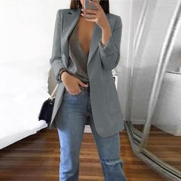 Women's Suits Formal Blazer For Women Lightweight Open Front Cardigan With Pockets Suit Long Sleeve Coat Office Outerwear Veste Femme