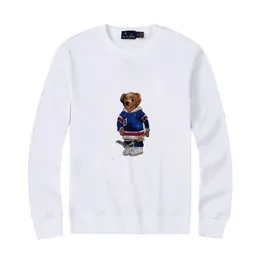 24SS Classic polos men's cotton loose round neck printed bear plush long sleeve pullover sweater bear t-shirt US standard size S-XXL