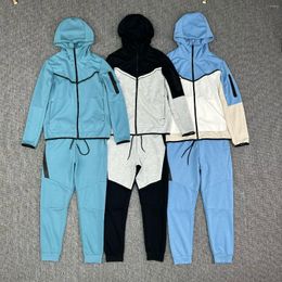 Men's Tracksuits 2023 Spring And Autumn Hooded Jacket Diagonal Zipper Sport Casual Pants Suit Jogging Sportswear For Men