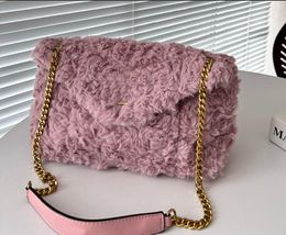 Lamb wool LOULOU Puffer Luxurys Designers Shoulder bags 27CM 5A high Quality Woman Fashion Handbags messenger crossbody Ladies Gold chain Totes Purse