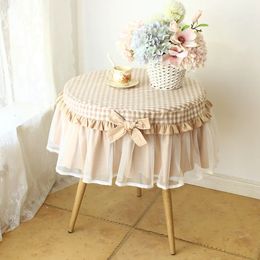 Table Cloth Garden Balcony Small Round Circular Household Tea Pure Cotton Lace Cover 231009