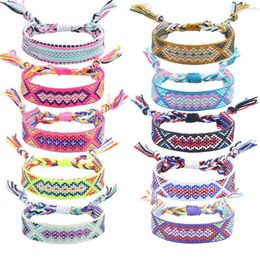 Polyester cotton woven Embroidery tassel bangle Lace-up Bracelet Adjustable Festival bracelets Jewellery gift party beauty287V