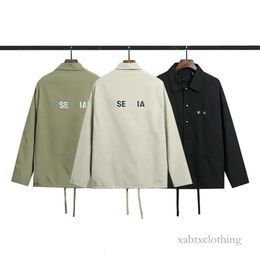 2023 new Men's Outerwear & Coats Original packaging tag matching double-track new 3M reflective letter coach jacket windbreaker coat black apricot military green