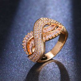 Hip Hop Micro Set Zircon Gold-plated Cuban Fashion Upscale Trendsetter Exaggerated Big Ring