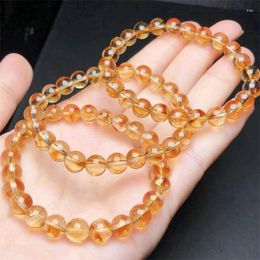 Link Bracelets Natural Asai Citrine Bracelet Wholesale Design Stretch Polychrome Handmade Beads Healing Women Jewelry Gift 1pcs 7.5MM