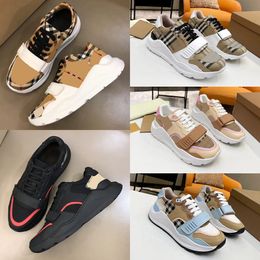 Designer Sneakers Cheque Shoes Men Trainers Women Sneaker Vintage Rubber Trainer Striped Platform Sneaker Classic Leather Shoes With Box