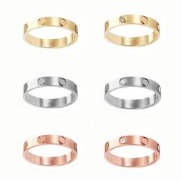 Designer Rings Love Screw Ring Men and Women Stainless Steel Diamond Rings Party Wedding Classic Jewelry 18K Gold Silver Rose Neve297T