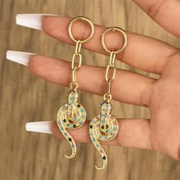 Dangle Earrings Punk Crazy Twisted Snake For Women Personality Gold Colour Metal Animal Long Drop Womens Fashion Jewellery