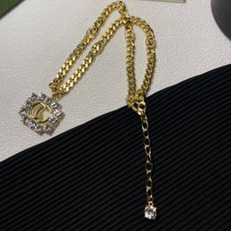 여성 디자이너 펜던트 보석 스테인리스 스틸 목걸이 결정 G Letter Jewelrys 디자이너 긴 스웨터 체인을위한 패션