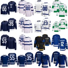 Arenas Hockey Reverse 23 Easton Cowan Jerseys 55 Mark Giordano 35 Ilya Samsonov 37 Timothy Liljegren 25 Conor Timmins 78 TJ Brodie 12 Zach Aston-Reese Kids Man Woman