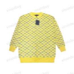 xinxinbuy Men designer hoodie Sweater flower Yellow letters jacquard cotton casual fashion women black XS-2XL2779