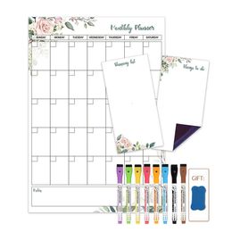 Whiteboards Magnetic Weekly Monthly Planners Calendar Whiteboard Fridge Sticker Erasable Markers Drawing Memo Office Sup Board for Children 231009