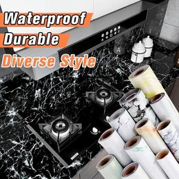 Wall Stickers Waterproof Marble Fashion Self Adhesive Wallpaper Vinyl Film Sticker Bathroom Kitchen Cupboard Room Decoration Sticky Paper 231009