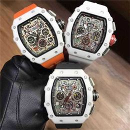 Luxury Watch Mill Mechanical Same Trendy Multifunctional Personalised Wine Carbon Bucket Fibre Ceramic Silicone Tape LY