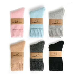Men's Socks Winter Soft Wool Lot Warm Thick Womens Casual Solid Thermal Cashmere227N
