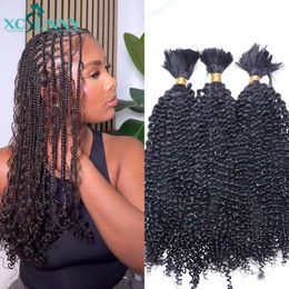 Lace s Kinky Curly Bulk Human Hair For Braiding Color 30 27 Double Drawn Wholesale Burmese Boho Braids Bundles No Weft 231007