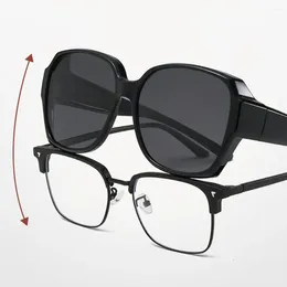 Sunglasses Polarized Cover Over Overlay Prescription Glasses Fit-Over Myopia Man Women Car Driver Large Size Transfer Eyewear