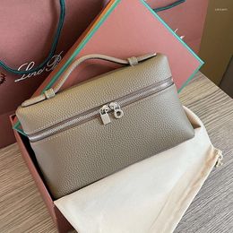 Evening Bags 2023 Luxury Mini Women's Handbag Trend Leather Ostrich Grain Vip Lunch Box Bag High Quality Crossbody Cosmetic