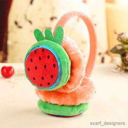 Ear Muffs New Arrival Winter Warm Earmuffs Boys and Girls Cute Fruits Watermelon Plush Earbags Earmuffs R231009