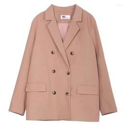 Women's Suits 2023 High End Small Suit Shoulder Pad Casual Pink Coat Spring And Autumn Design Medium Weight Top