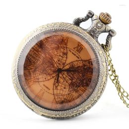 Pocket Watches Sell 50pcs/lot Vintage Bronze Tea Colour Quartz Watch Antique Sweater Chain Gift Wholesale