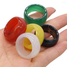 Cluster Rings 2023 Fashion Multicolor Natural Stone Agates For Women Men Jades Onxy Ring Wedding Party Anniversary Gifts