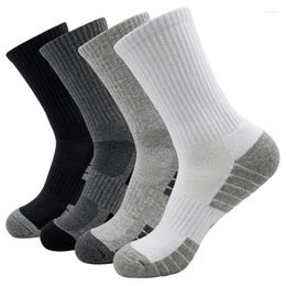 Men's Socks 6 Pairs Men Long Sport Compression Breathable Basketball Cushion Running White/Black Plus Size 38-46