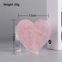 Other Massage Items Natural Rose Quartz Love-Heart Massage Sawtooth Gua Sha Tool Scraping Neck Face Care Crystal Healing Stone Health Body Massager 231009