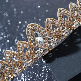 Hair Clips Women Prom Headband Crystal Silver Colour Rhinestone Alloy Crown Headwear Bridal Tiara Ornaments