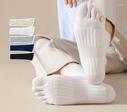 Men's Socks Spring Autumn Five Finger Middle Tube Cotton Breathable Sweat-absorbing Massage Crew Split Toe