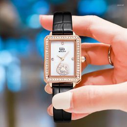 Wristwatches WIILAA Fashion Small Dial Women Watch Thin Simple Leather Belt Dress Quartz Clock Ladies Wristwatch Montre Femme