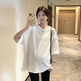 Maternity Tops Tees 6128# Summer Fashion Maternity Tops Oversize Loose Shirt Clothes for Pregnant Women Pregnancy Tops Tees 231006