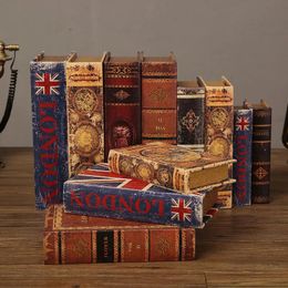 Decorative Objects Figurines Office Retro Creative Handicraft Decorations European Style Pography Props Books English Series Fake Book Models 231009